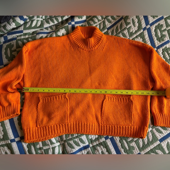 Babaa Women's Orange Turtleneck Sweater - Picture 4 of 5